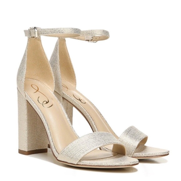 Sam Edelman Yaro Ankle Strap Heel Size‎ 10.5 NEW LT Gold - Picture 1 of 5